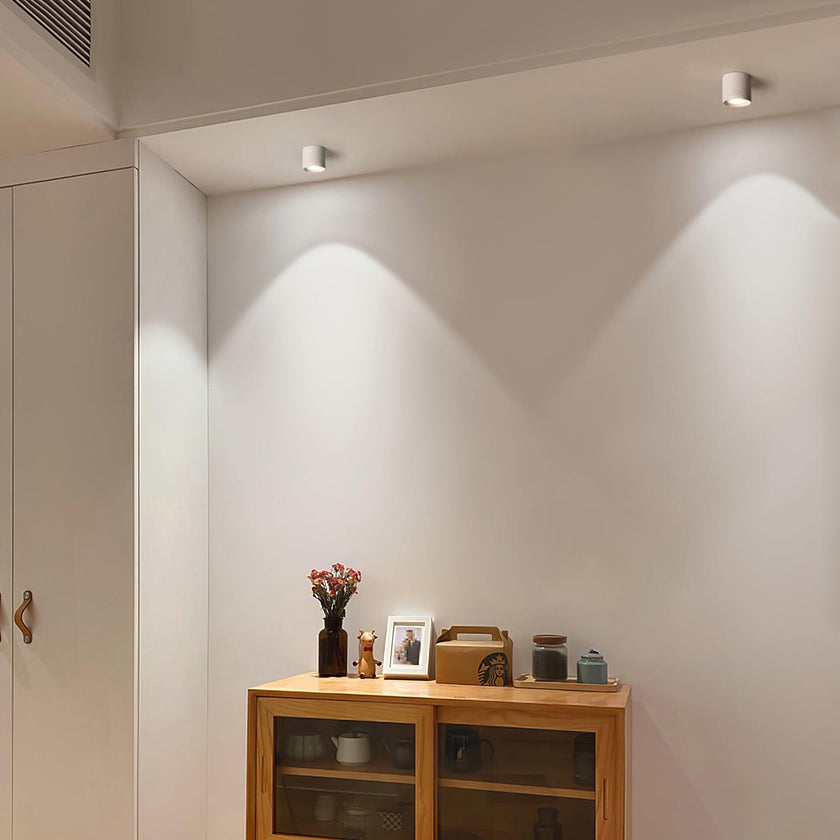 Aluminum Ridged Rim Puck Ceiling Light