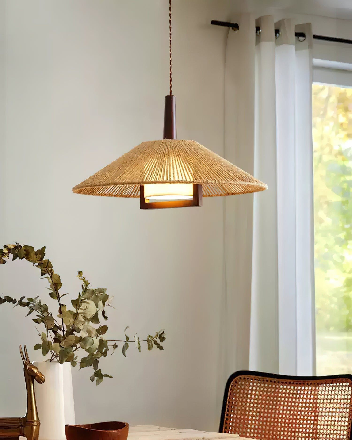 Calvrane Hemp Rope Dome Pendant Light