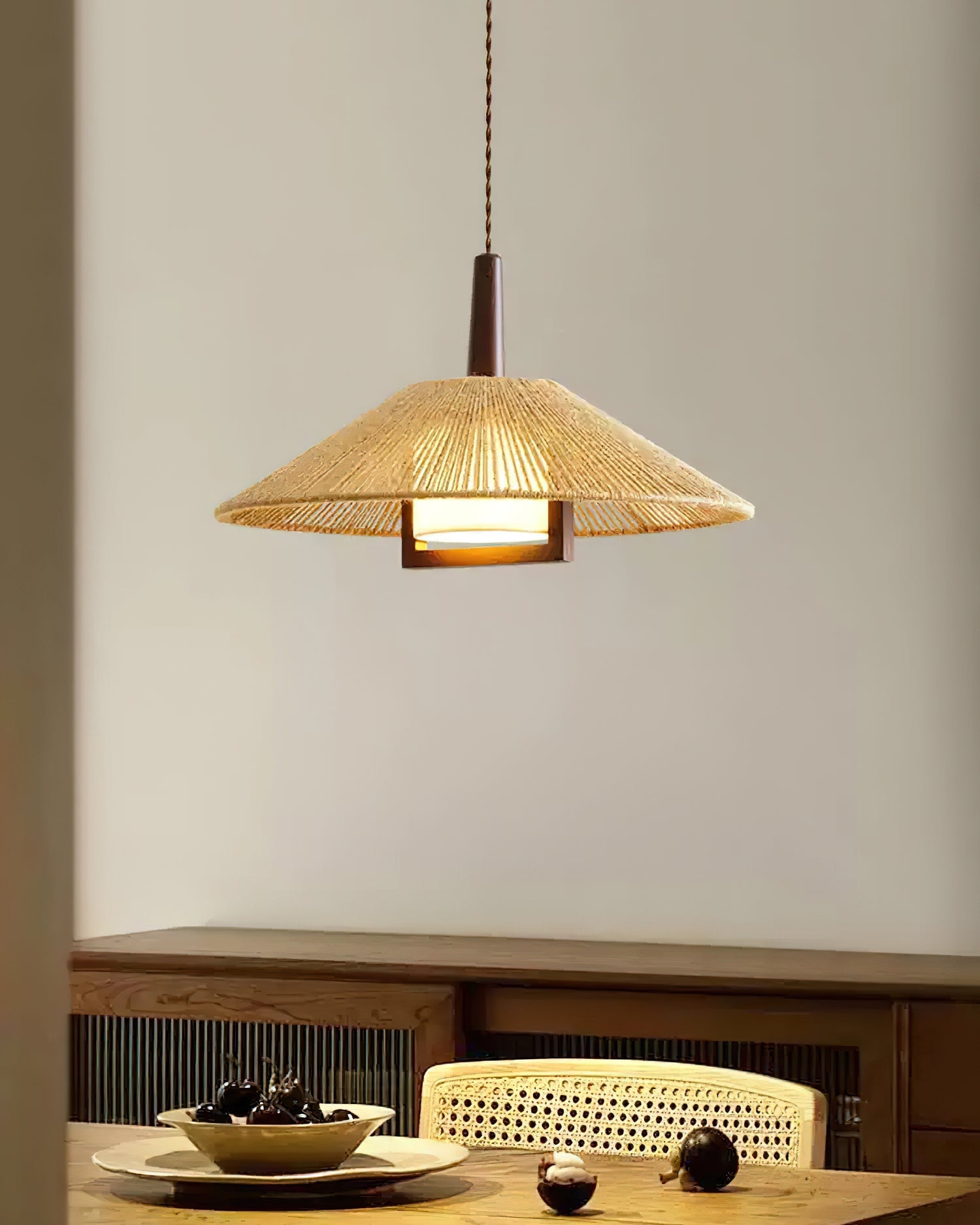 Calvrane Hemp Rope Dome Pendant Light