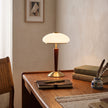 Calvrane Walnut Wood and Glass Table Lamp