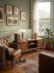 Calvrane Walnut Wood and Glass Table Lamp
