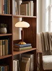 Calvrane Walnut Wood and Glass Table Lamp