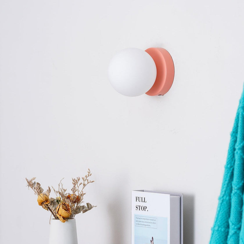 White Glass Globe Petite Wall Sconce