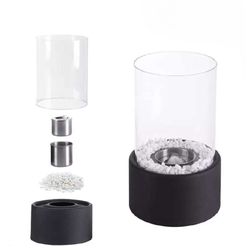 Modern Glass Cylinder Ethanol Oil Lamp