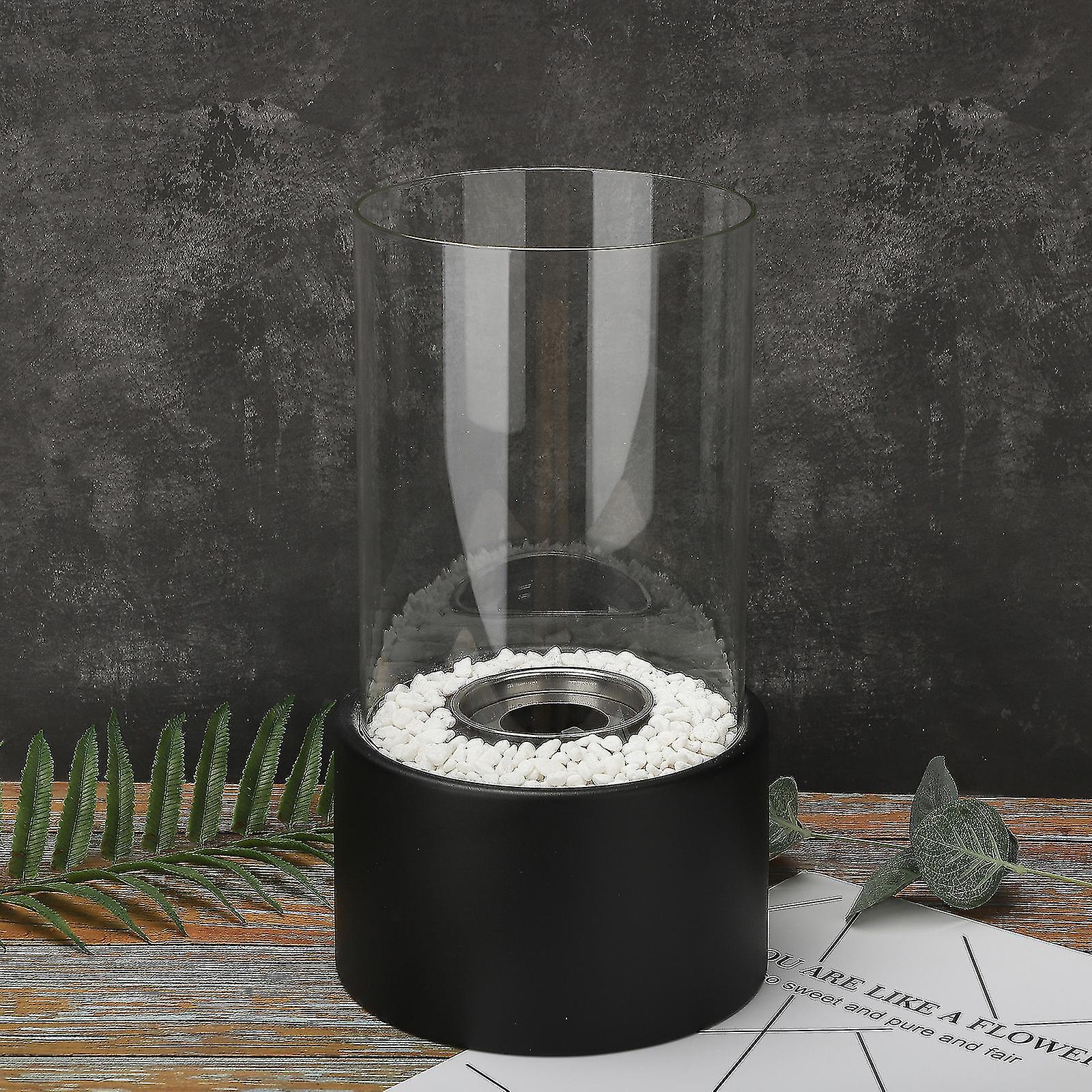 Modern Glass Cylinder Ethanol Oil Lamp