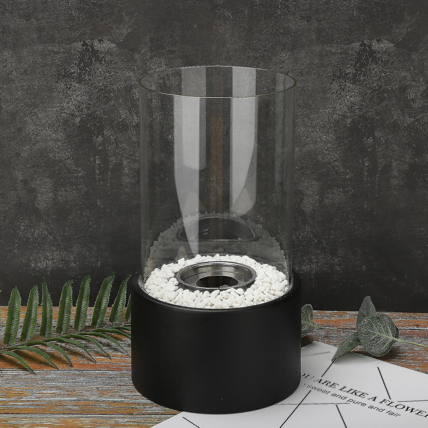 Modern Glass Cylinder Ethanol Oil Lamp