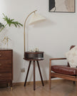 Calvrane Wooden Fabric Shade Floor Lamp