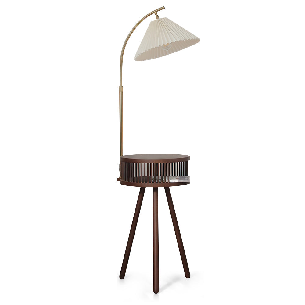 Calvrane Wooden Fabric Shade Floor Lamp