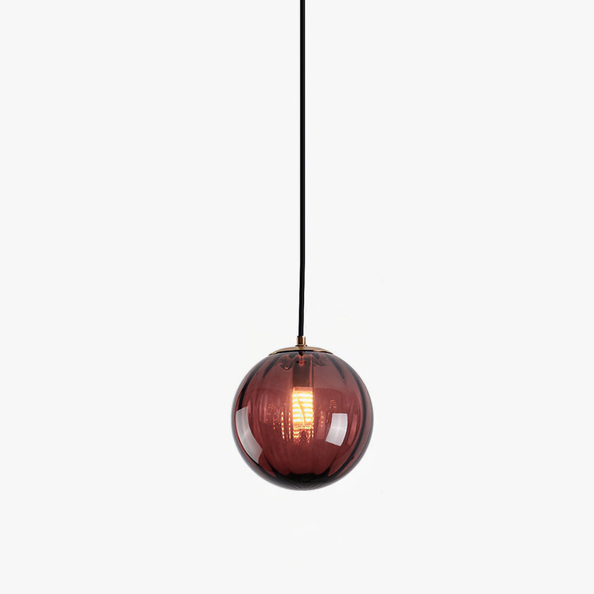 Blown Glass Globe Monk-Cap Pendant