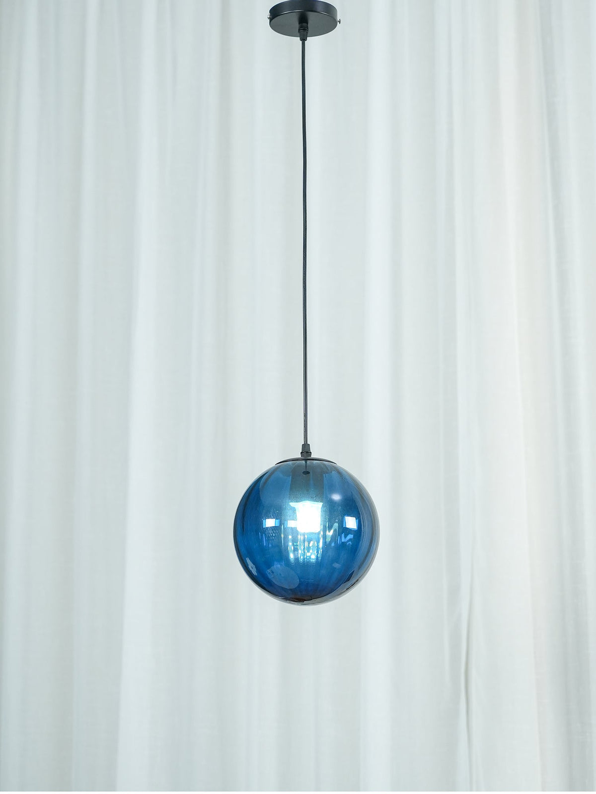 Blown Glass Globe Monk-Cap Pendant