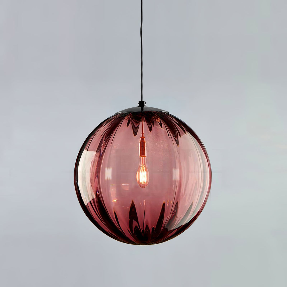 Blown Glass Globe Monk-Cap Pendant