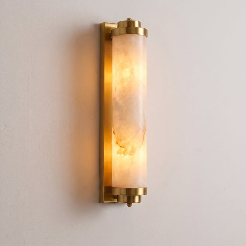 Calvrane Alabaster Cylinder Wall Sconce