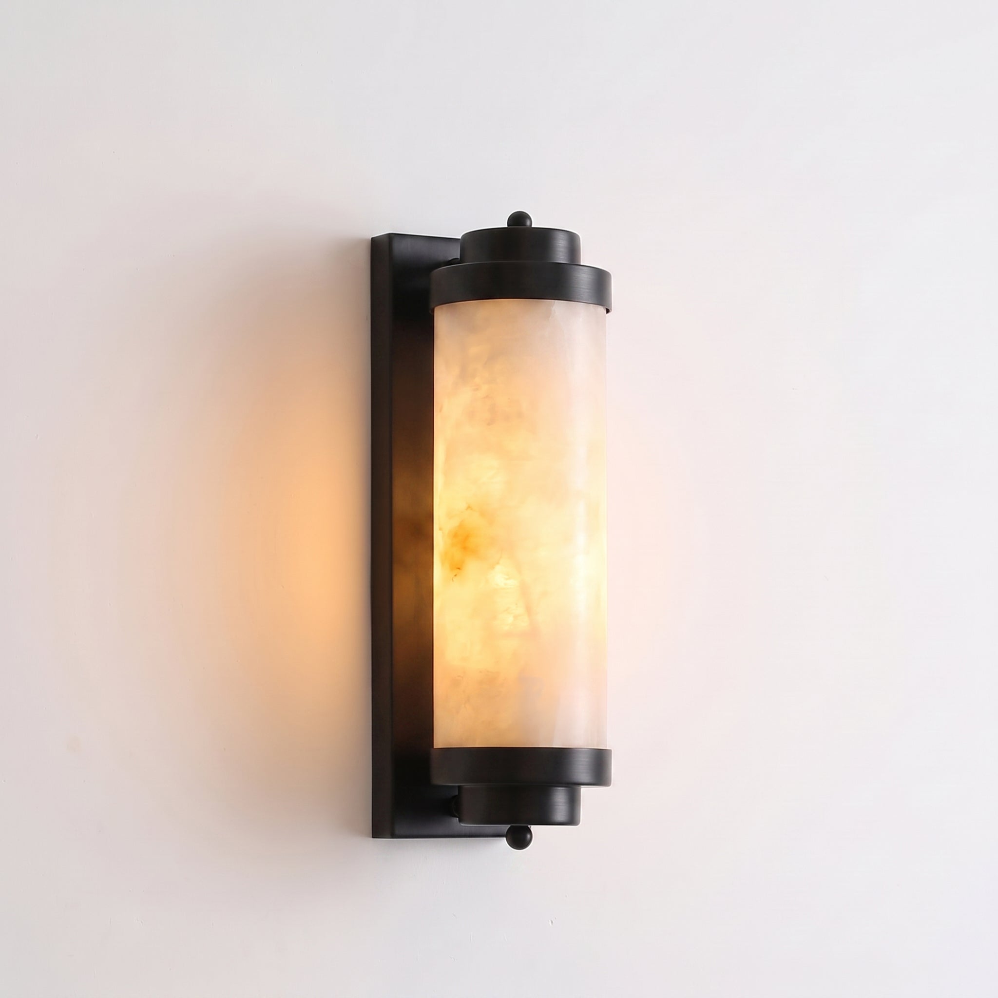 Calvrane Alabaster Cylinder Wall Sconce