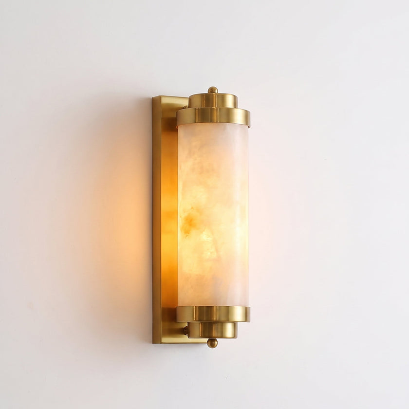 Calvrane Alabaster Cylinder Wall Sconce