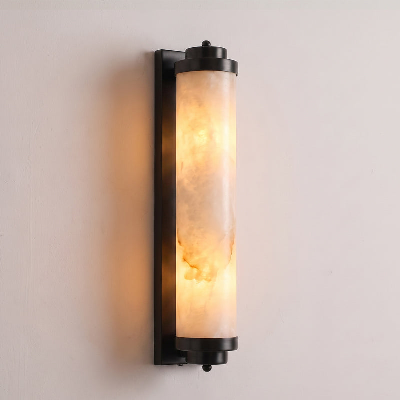 Calvrane Alabaster Cylinder Wall Sconce