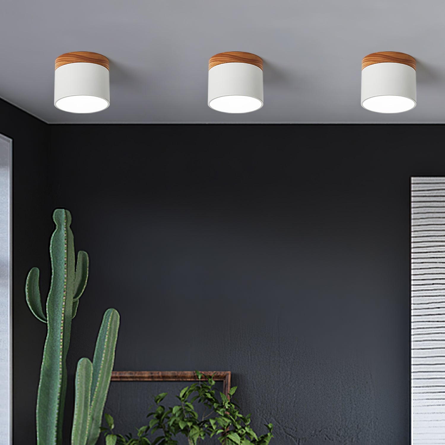 Adjustable Minimalist Nordic Wood Spot Ceiling Lamp