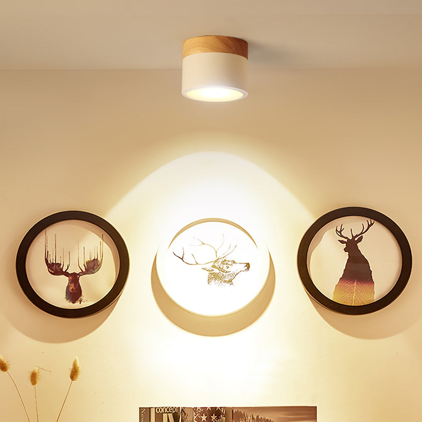 Adjustable Minimalist Nordic Wood Spot Ceiling Lamp