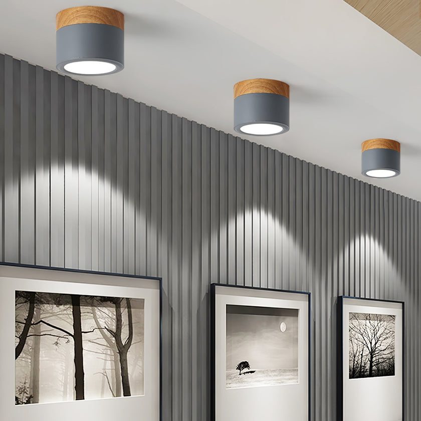 Adjustable Minimalist Nordic Wood Spot Ceiling Lamp