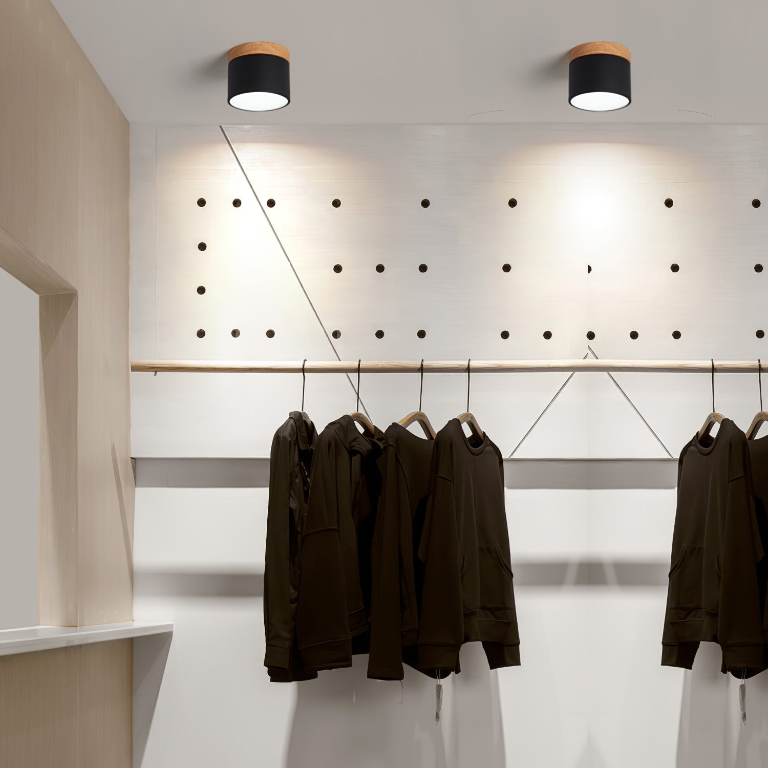 Adjustable Minimalist Nordic Wood Spot Ceiling Lamp