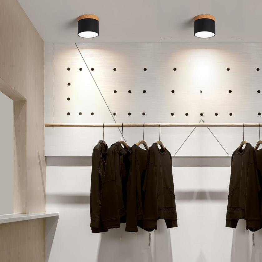 Adjustable Minimalist Nordic Wood Spot Ceiling Lamp