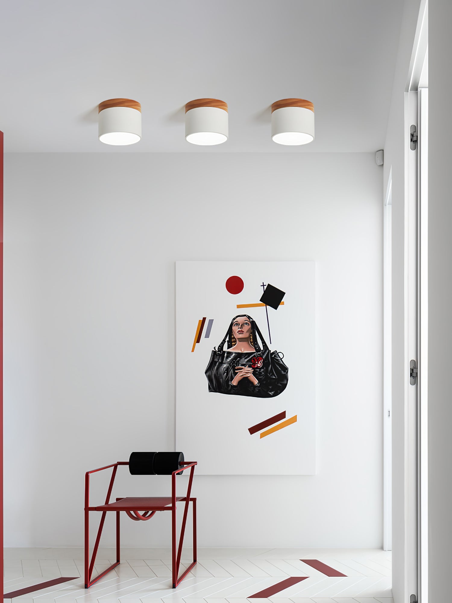 Adjustable Minimalist Nordic Wood Spot Ceiling Lamp
