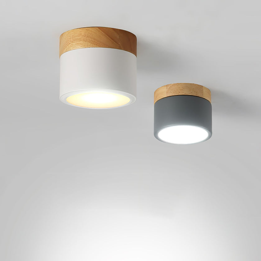 Adjustable Minimalist Nordic Wood Spot Ceiling Lamp