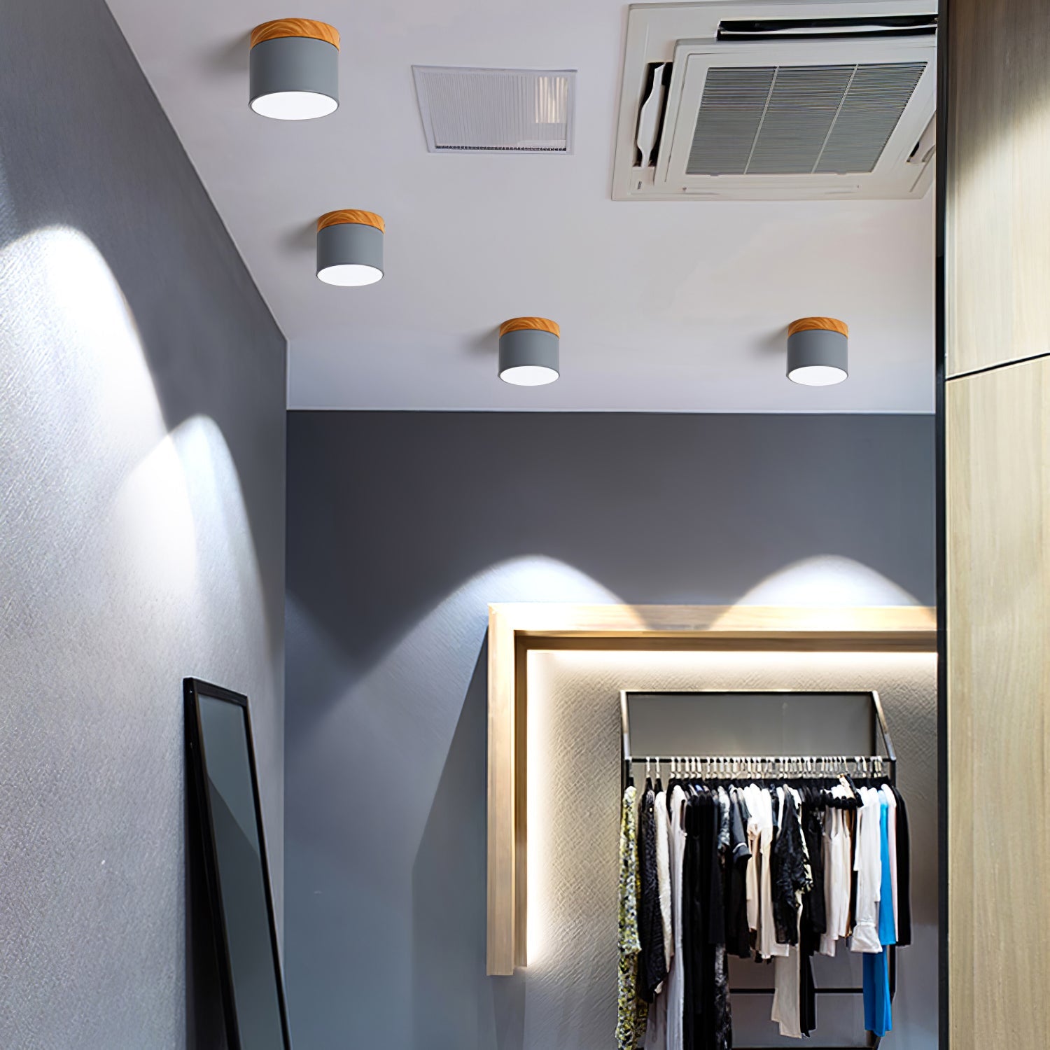 Adjustable Minimalist Nordic Wood Spot Ceiling Lamp