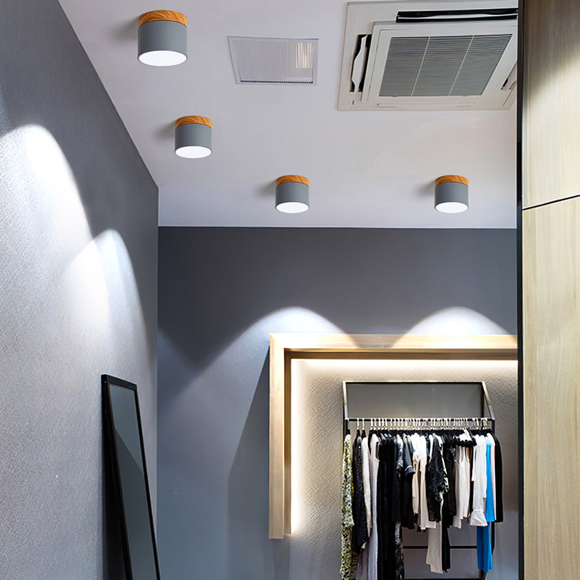 Adjustable Minimalist Nordic Wood Spot Ceiling Lamp