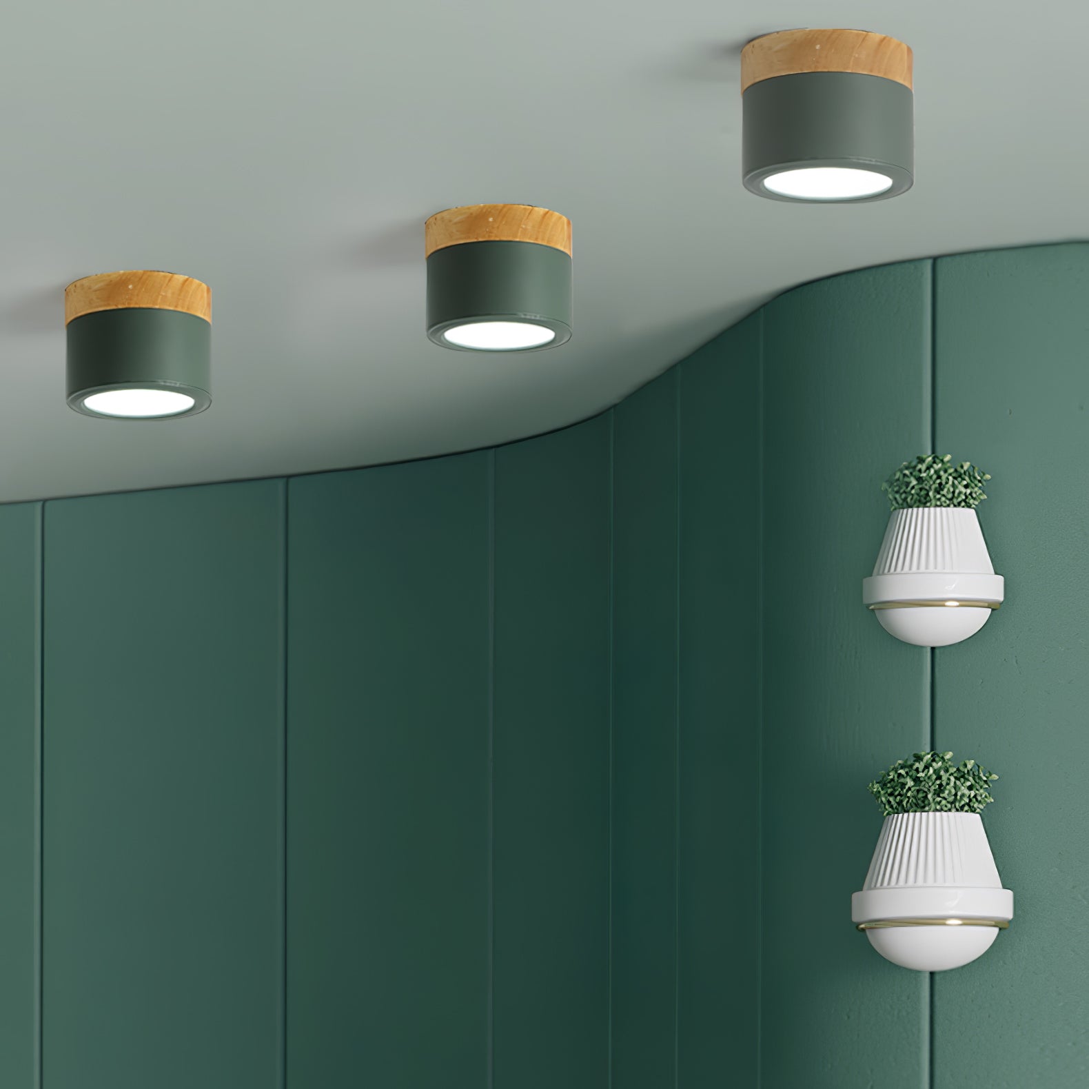 Adjustable Minimalist Nordic Wood Spot Ceiling Lamp