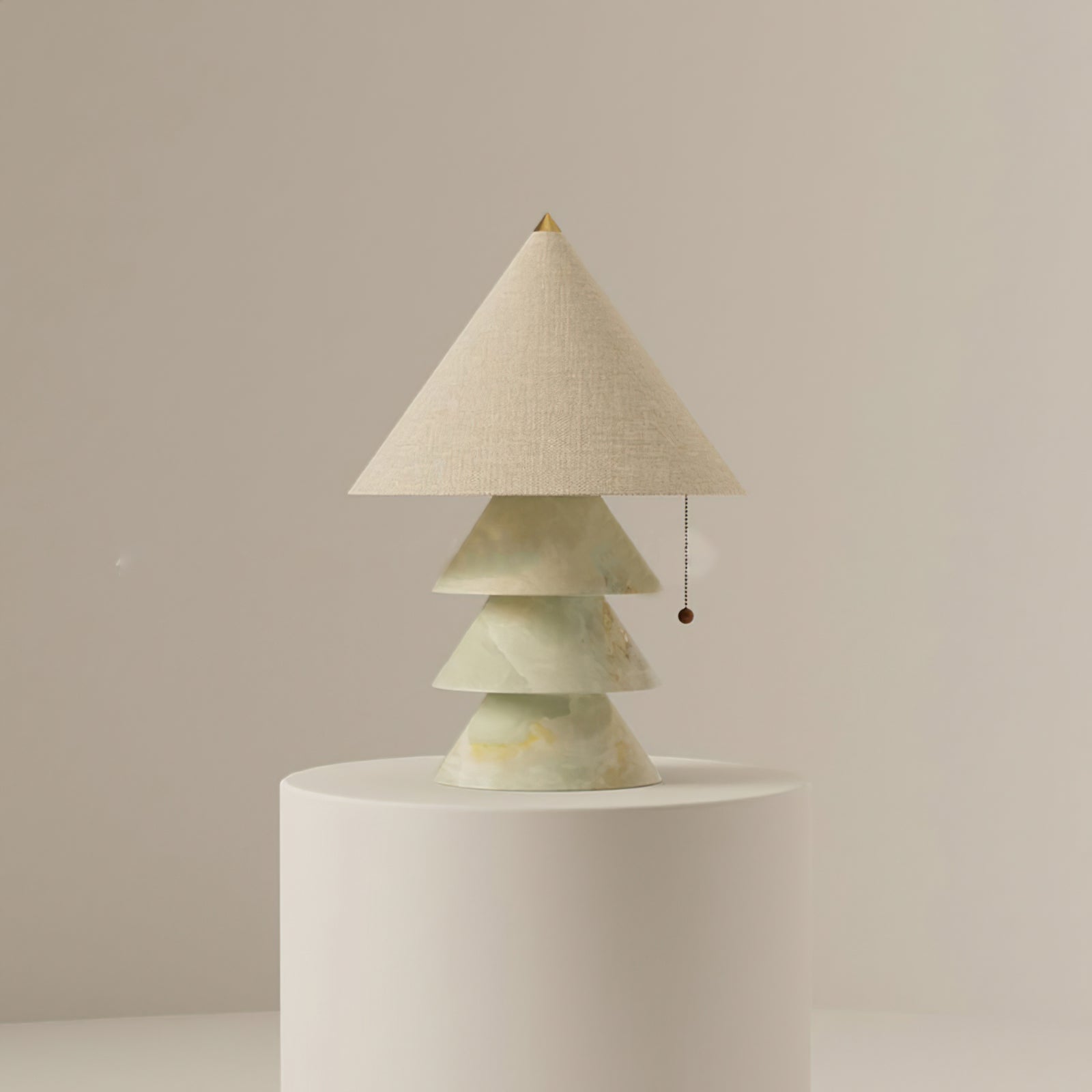 Calvrane Marble Pyramid Table Lamp