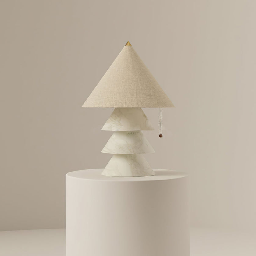 Calvrane Marble Pyramid Table Lamp