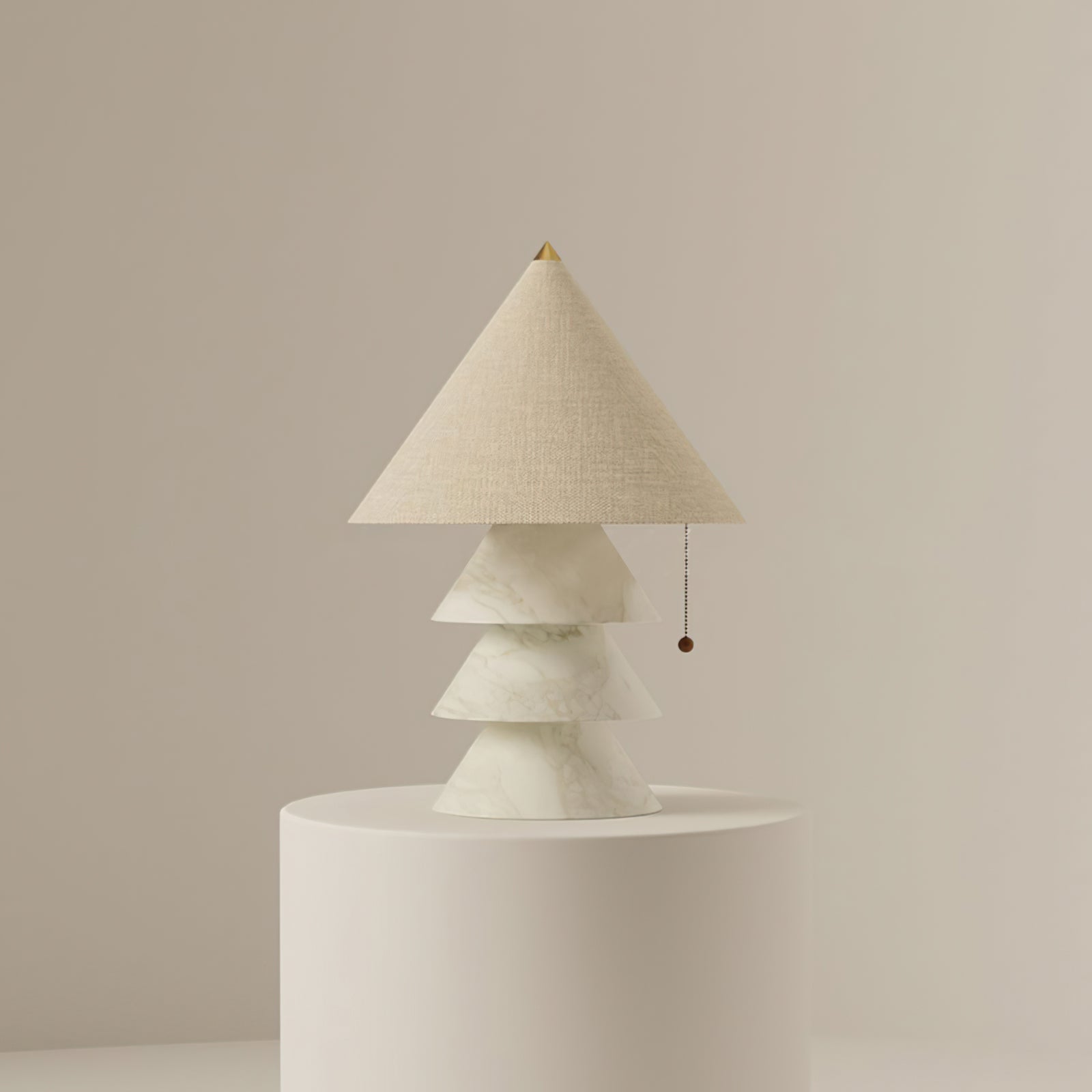 Calvrane Marble Pyramid Table Lamp