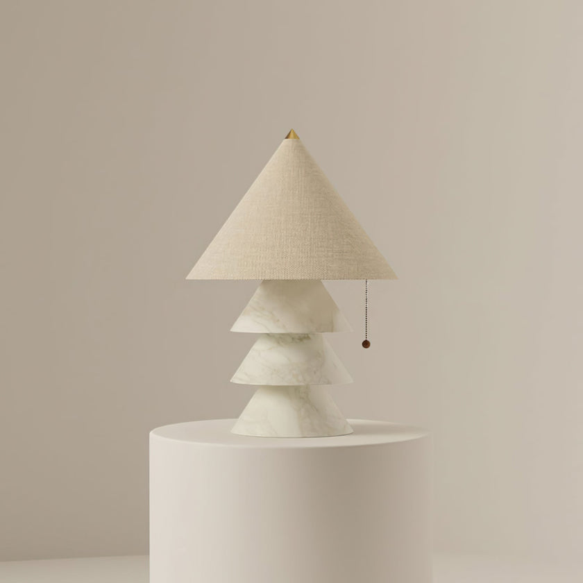Calvrane Marble Pyramid Table Lamp