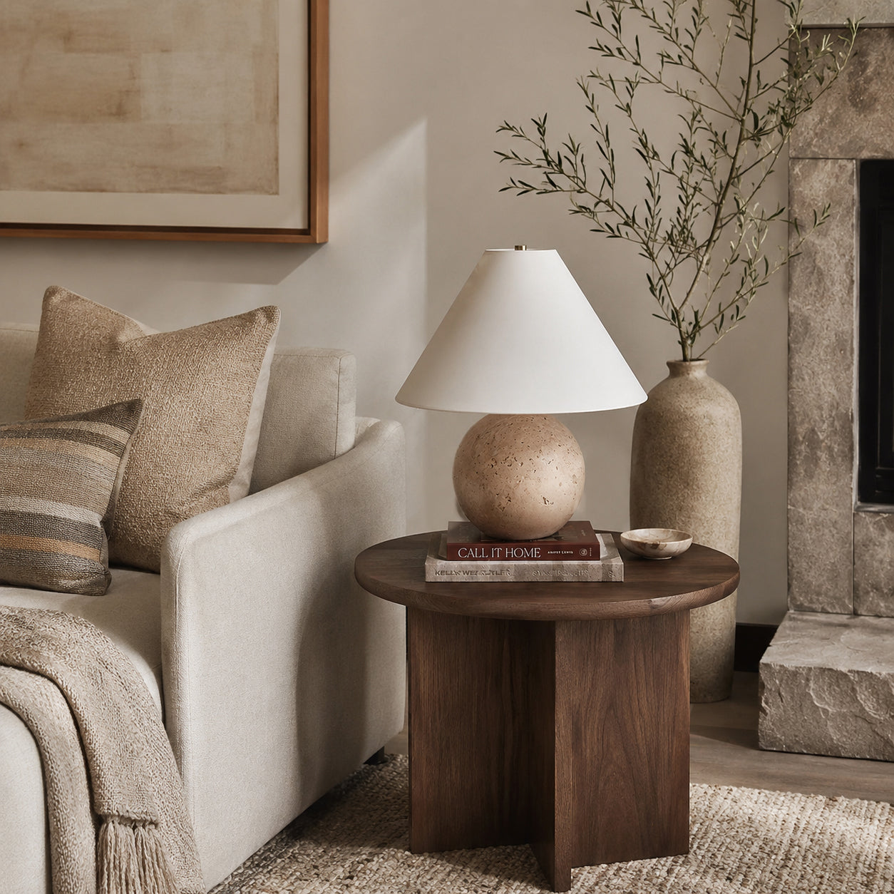 Calvrane Marble Sphere Table Lamp