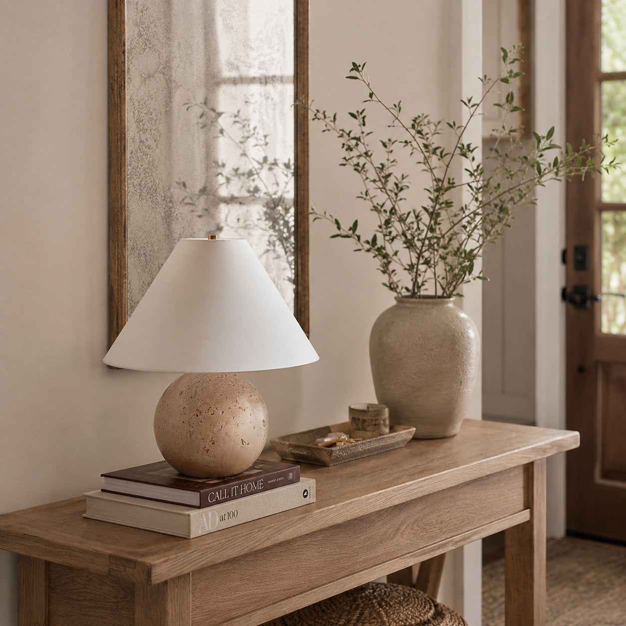 Calvrane Marble Sphere Table Lamp