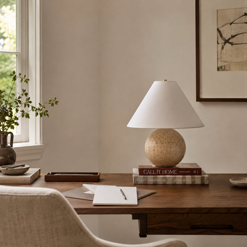 Calvrane Marble Sphere Table Lamp