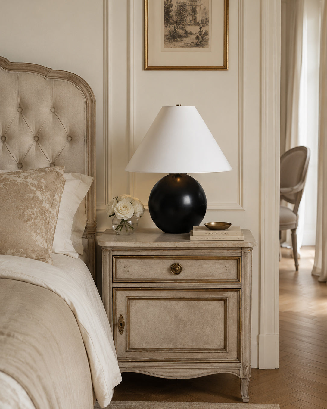 Calvrane Marble Sphere Table Lamp