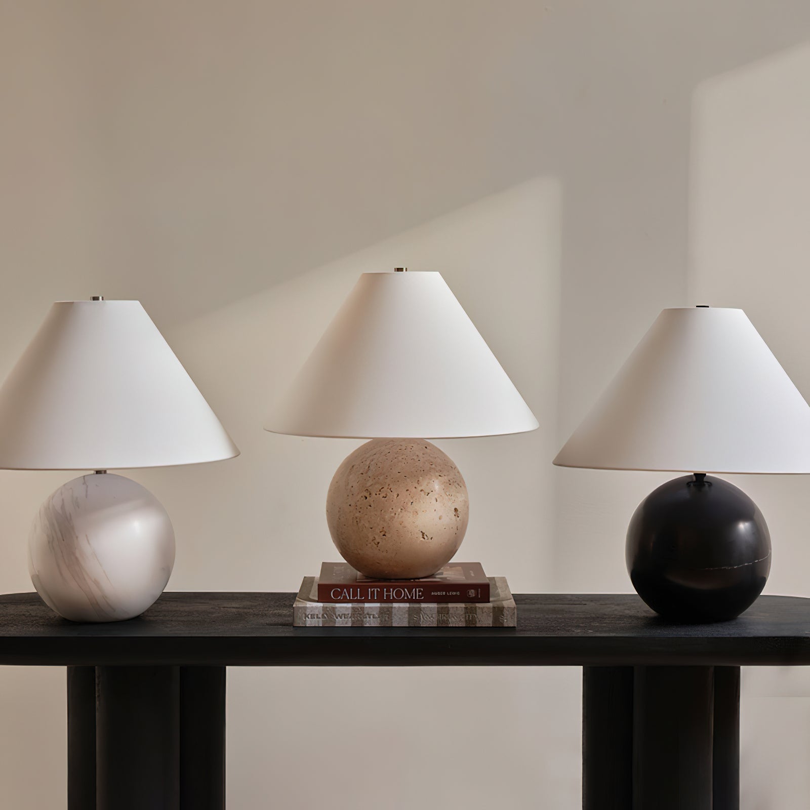 Calvrane Marble Sphere Table Lamp