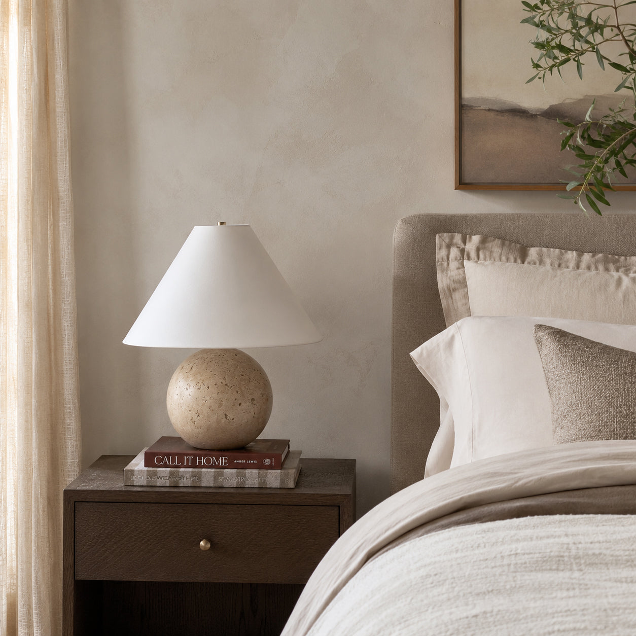 Calvrane Marble Sphere Table Lamp