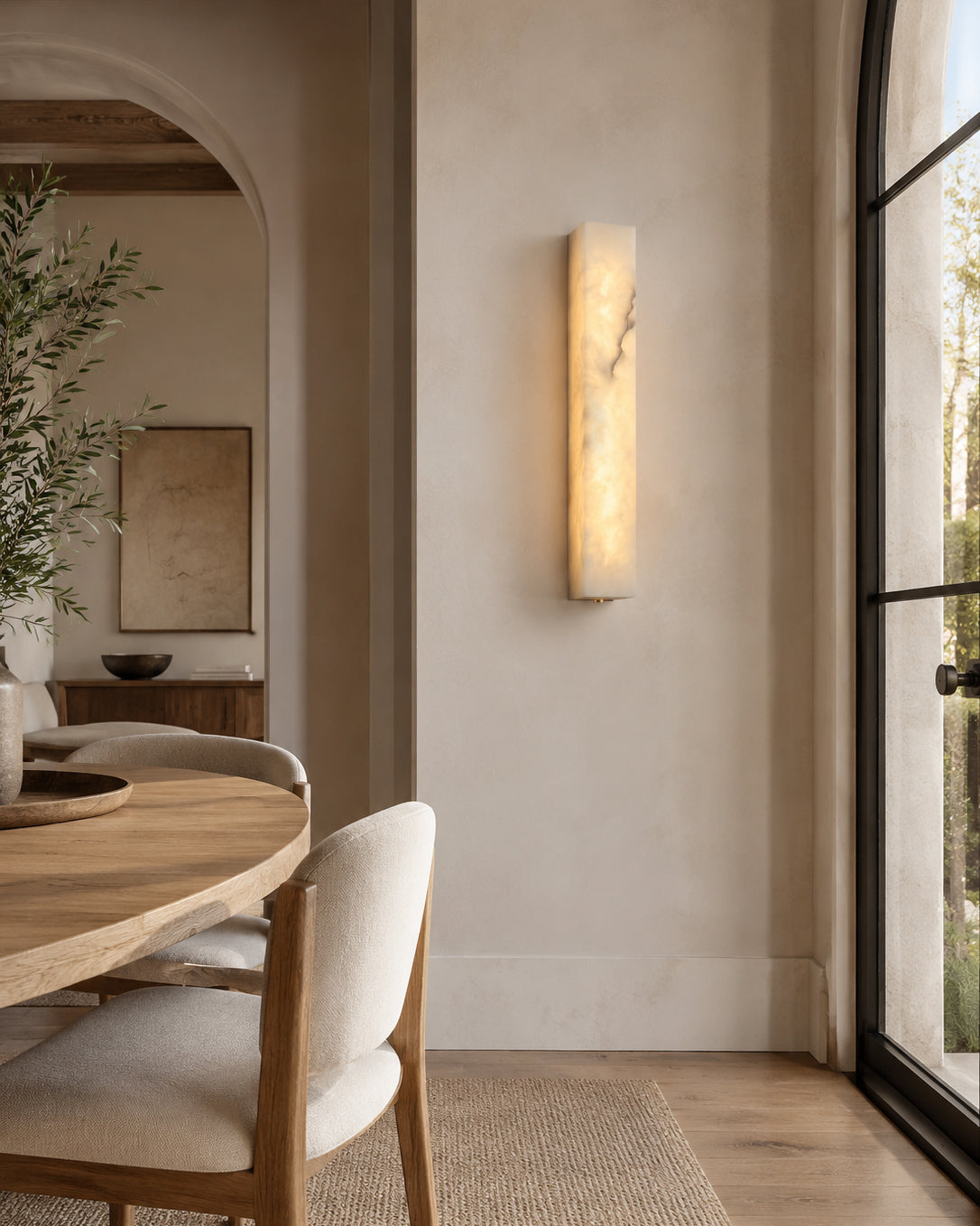 Calvrane Alabaster Column Wall Sconce