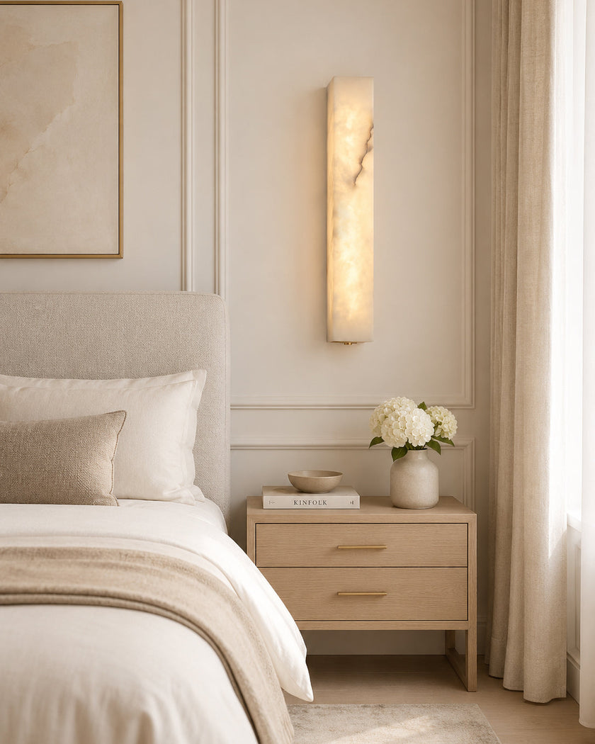 Calvrane Alabaster Column Wall Sconce