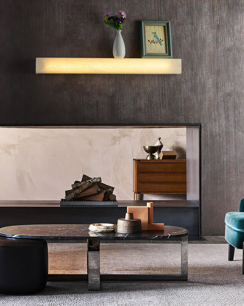 Calvrane Alabaster Column Wall Sconce