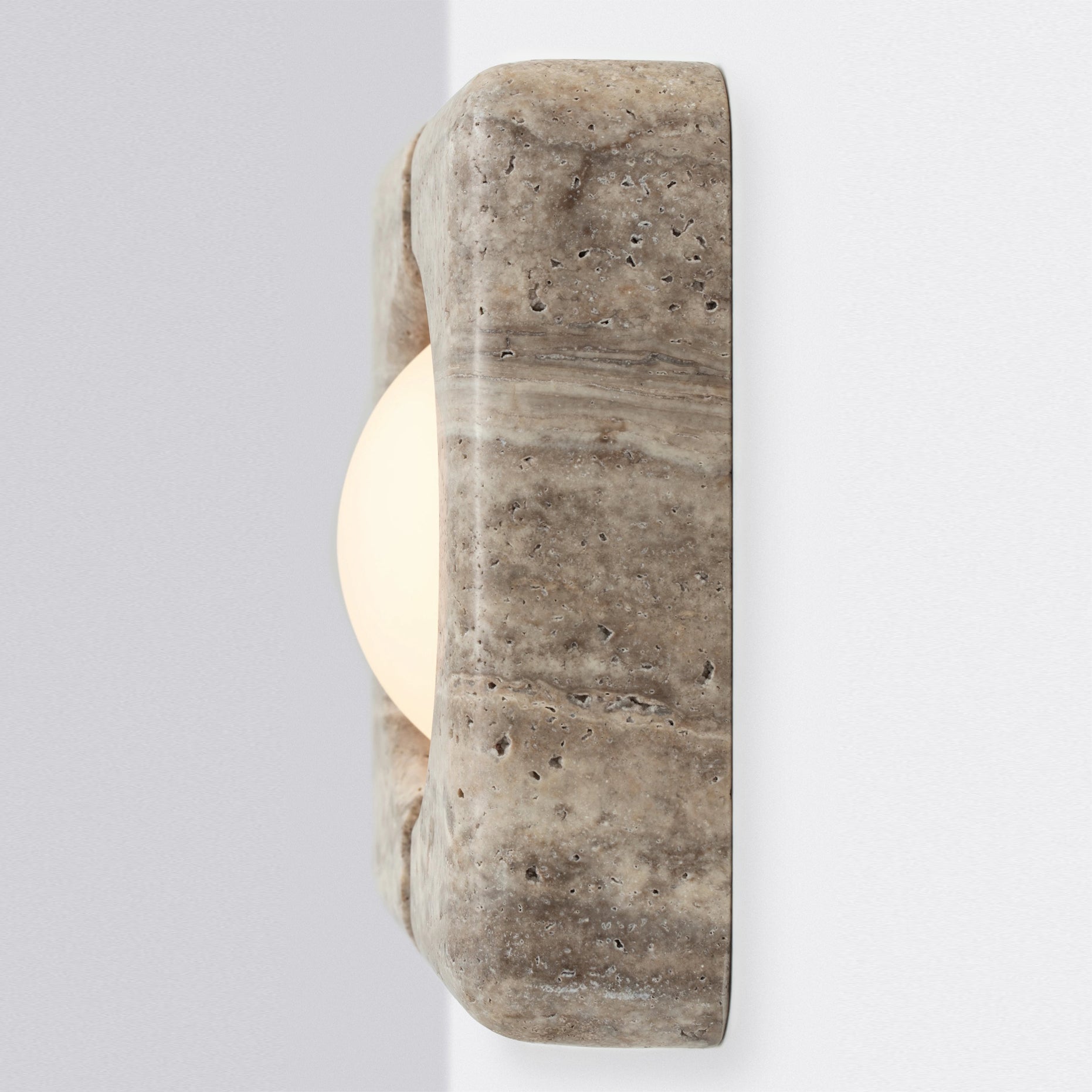 Calvrane Travertine Rectangular Wall Sconce