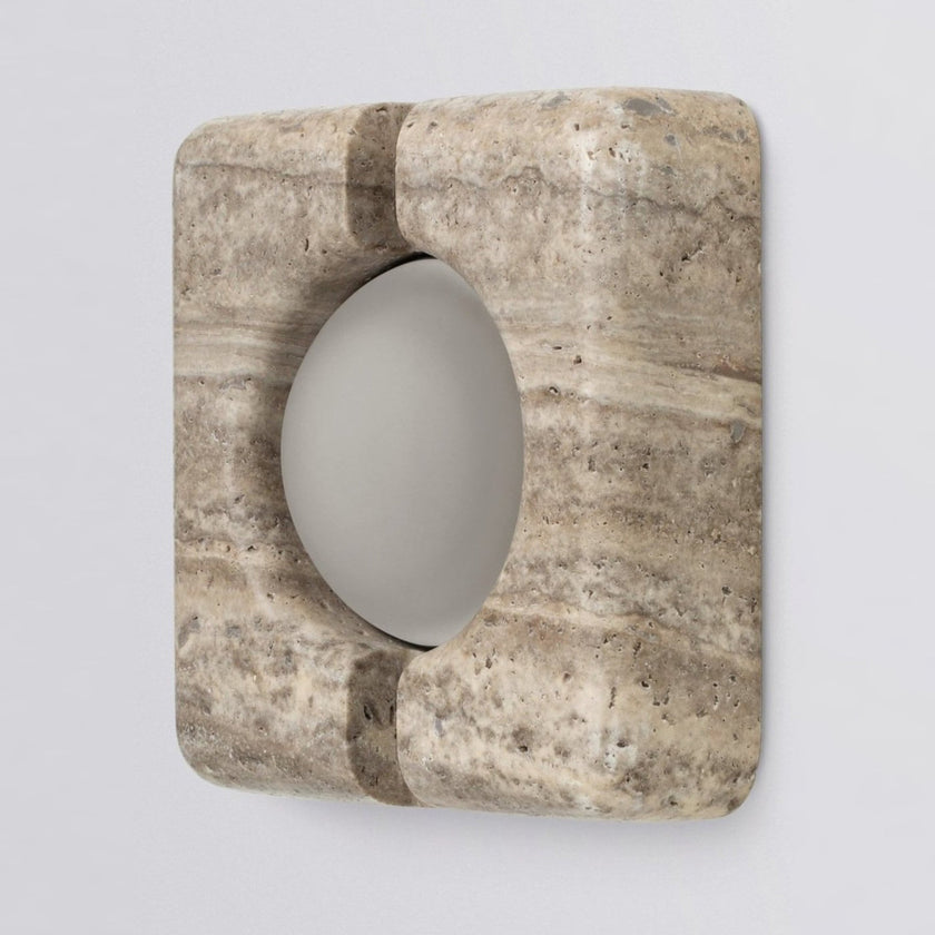 Calvrane Travertine Rectangular Wall Sconce