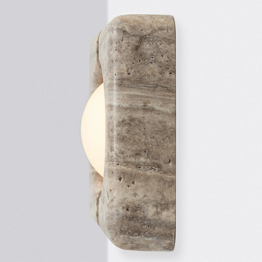 Calvrane Travertine Rectangular Wall Sconce