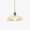 Ribbed Glass Dome Brass Pendant Light
