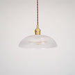 Ribbed Glass Dome Brass Pendant Light