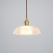 Ribbed Glass Dome Brass Pendant Light