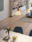 Ribbed Glass Dome Brass Pendant Light