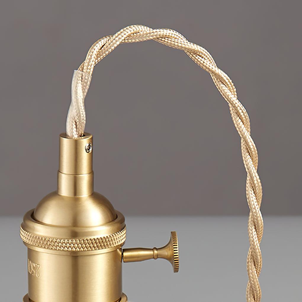 Ribbed Glass Dome Brass Pendant Light